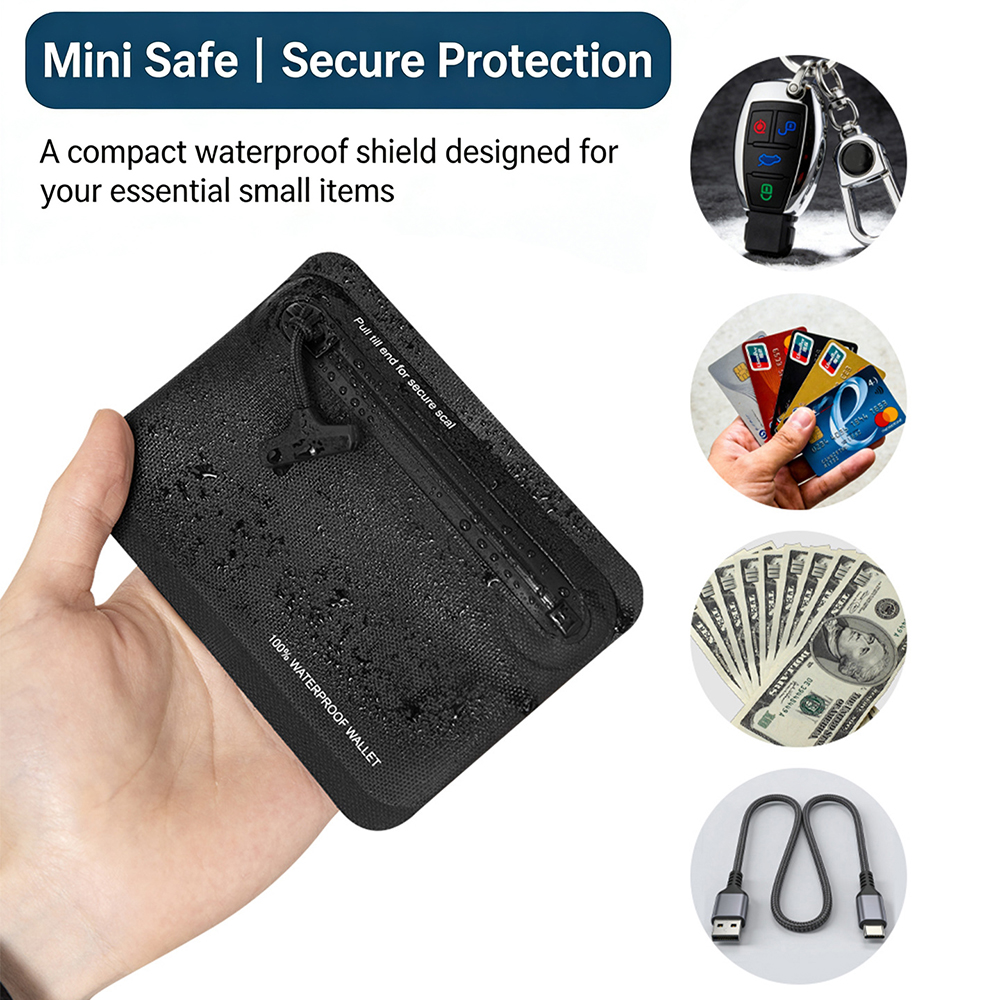 100% Waterproof Zipper Coin Pu - Leather Edc. Carry Pouch ulasan dan harga