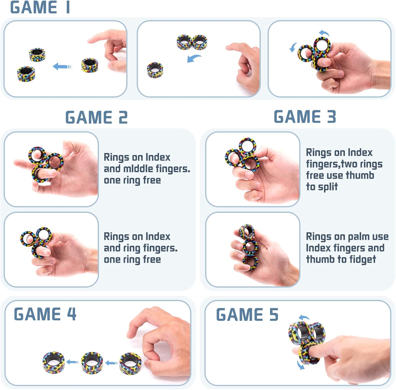 Magnetic Rings Fidget Toy Set  - Fidget Spinner Bearing ulasan dan harga