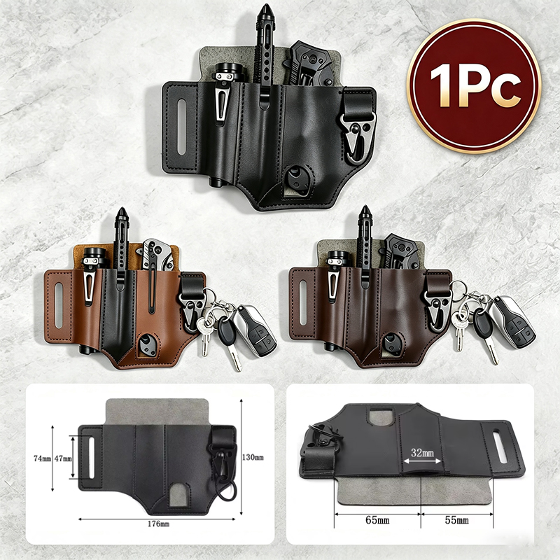 EDC PU Leather Tool Pouch Mult - Leather Edc. Carry Pouch ulasan dan harga