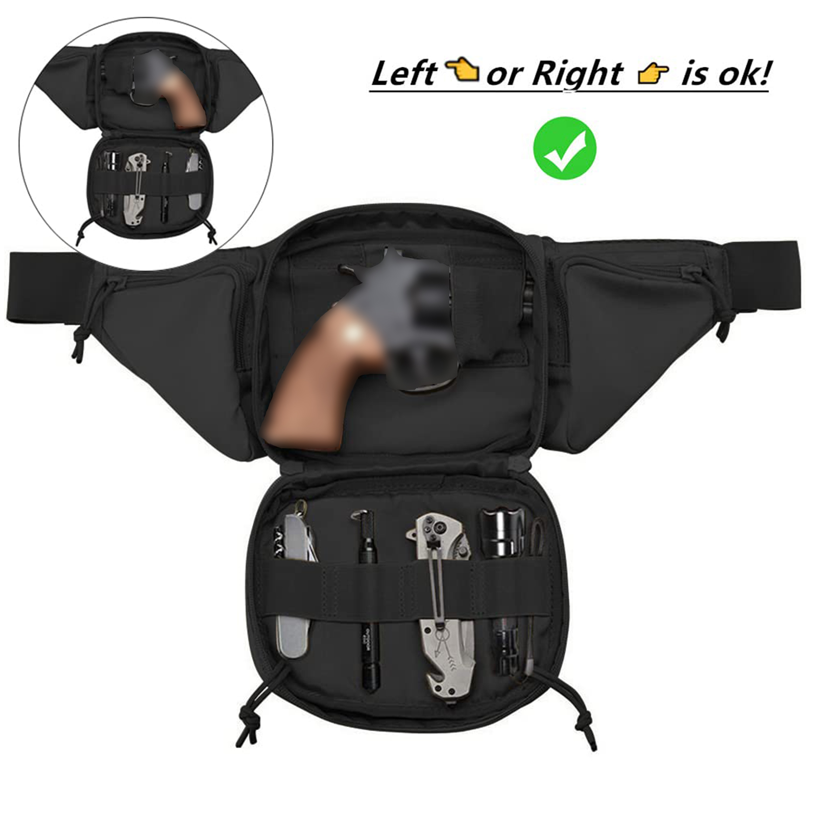 Tactical Fanny Pack Gun Holste - Edc Carry Pistols ulasan dan harga